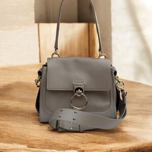 Chloe Gray Grained Leather Mini Tess
Day Bag